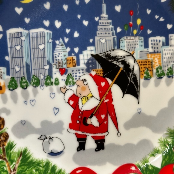 Christmas Plate - RARE Ziggy in Santa Suit In Front of Twin Towers - Picture 4 of 10